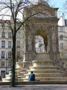 Paris - statue and fountain