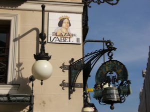 Madrid's beautiful city center Plaza de Isabel II