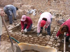 Restoration work at the medieval