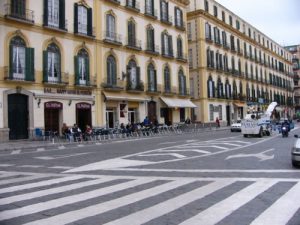 Plaza with cafes