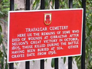 Gibraltar - Trafalgar Cemetery sign