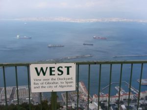 View from the top of Gibraltar. The