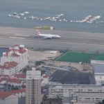 Gibraltar airport runway is traversed by the main entry road