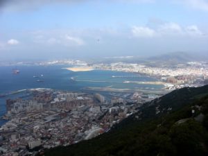 View from the top of Gibraltar. The