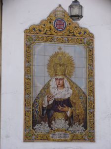 Tiled religious icon