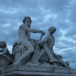 Paris - park statuary against a naturally sculpted sky