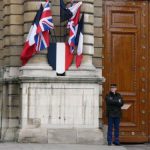 Paris - flags for Queen Elizabeth's