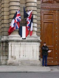 Paris - flags for Queen Elizabeth's