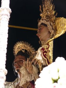 The second float carries mother Mary