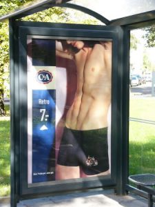 Bus stop advertising