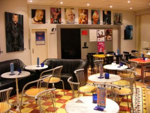 Interior at Man-O-Meter gay center and cafe