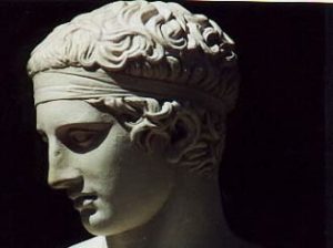 Classic Greek statue detail, island of Rhodes