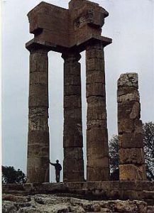 Temple ruins of Apollo Pythias on the island of Rhodes.  It