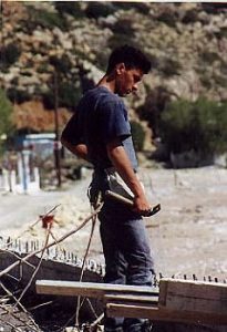 Construction worker on Island of Rhodes