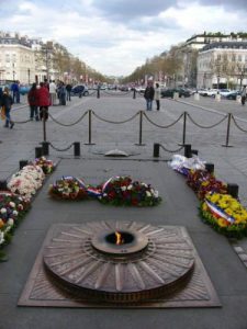 Arc de Triomphe - tomb (with flame) of the