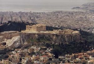 Athens overview toward Aegean Sea