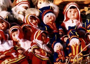 Helsinki market costume dolls