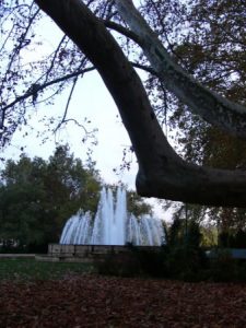 Fountain in the park in Pest