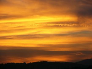 Vibrant sunset over Budapest