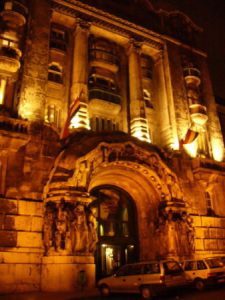 Gellert Hotel and Spa entry at night The Gellért