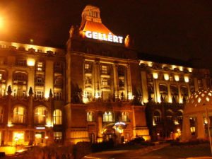 Gellert Hotel and Spa entry at night The Gellért