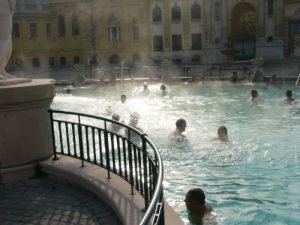 Outdoor pools at Szechenyi Baths