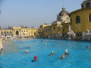 Outdoor pools at Szechenyi Baths