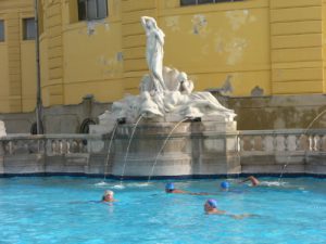 Outdoor pools at Szechenyi Baths