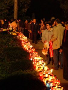 Night of Remembrance in the Mirogoj Cemetery.  The cemetery, created