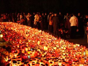 Night of Remembrance in the Mirogoj Cemetery.  The cemetery, created