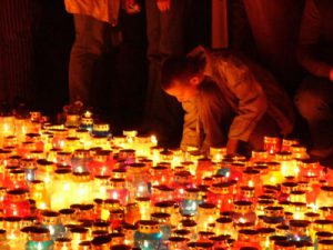 Night of Remembrance in the Mirogoj Cemetery.  The cemetery, created