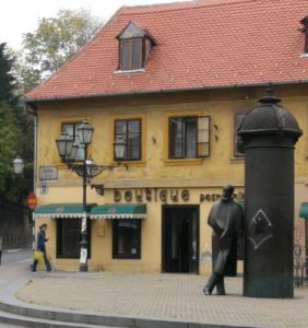 Statue Of Croatian Writer August Senoain the City of Zagreb