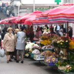 Zagreb - Ban Jelacic Square flower stalls