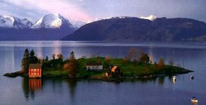 Island with mountains