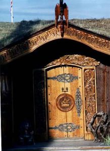 Carved door entry