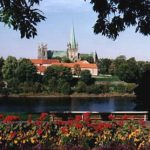 Trondheim cathedral from park