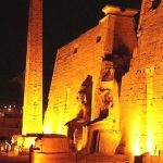 Entry pylon gate and obelisk into the Luxor Temple is