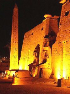 Entry pylon gate and obelisk into the Luxor Temple is