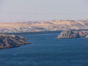 Lake Nasser formed by Aswan Dam.
