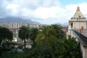 View of Palermo and hills from