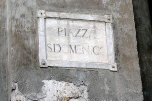 Italy - Sicily, Palermo Piazza Sdomenico plaque