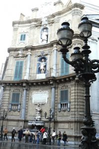 Statues on all four corners