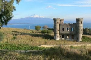 Overlooking the sea and Mount Etna