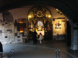 Zagreb - shrine of the Virgin Mary with burial niches