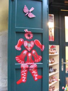 Zagreb - gift shop door decoration