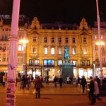 Colorful Ban Jelacic Square at night