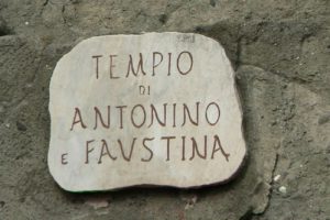 Rome - the Forum Tempio di Antonino E Favstina plaque