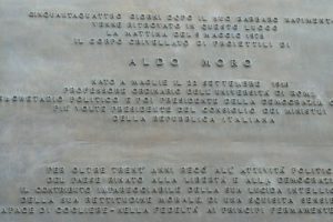 Commorative marker for Aldo Moro, Prime