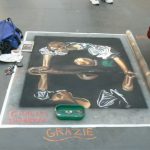 Street artist's chalk drawing