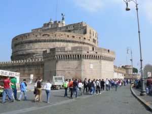 Sant'Angelo Castle initially commissioned by the Roman Emperor Hadrian as a